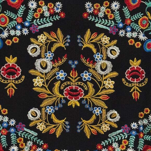 Floral Botanical Embroidered High-Rise Mini Skirt Size 8/10 Festival Rock Y2K - Picture 5 of 8